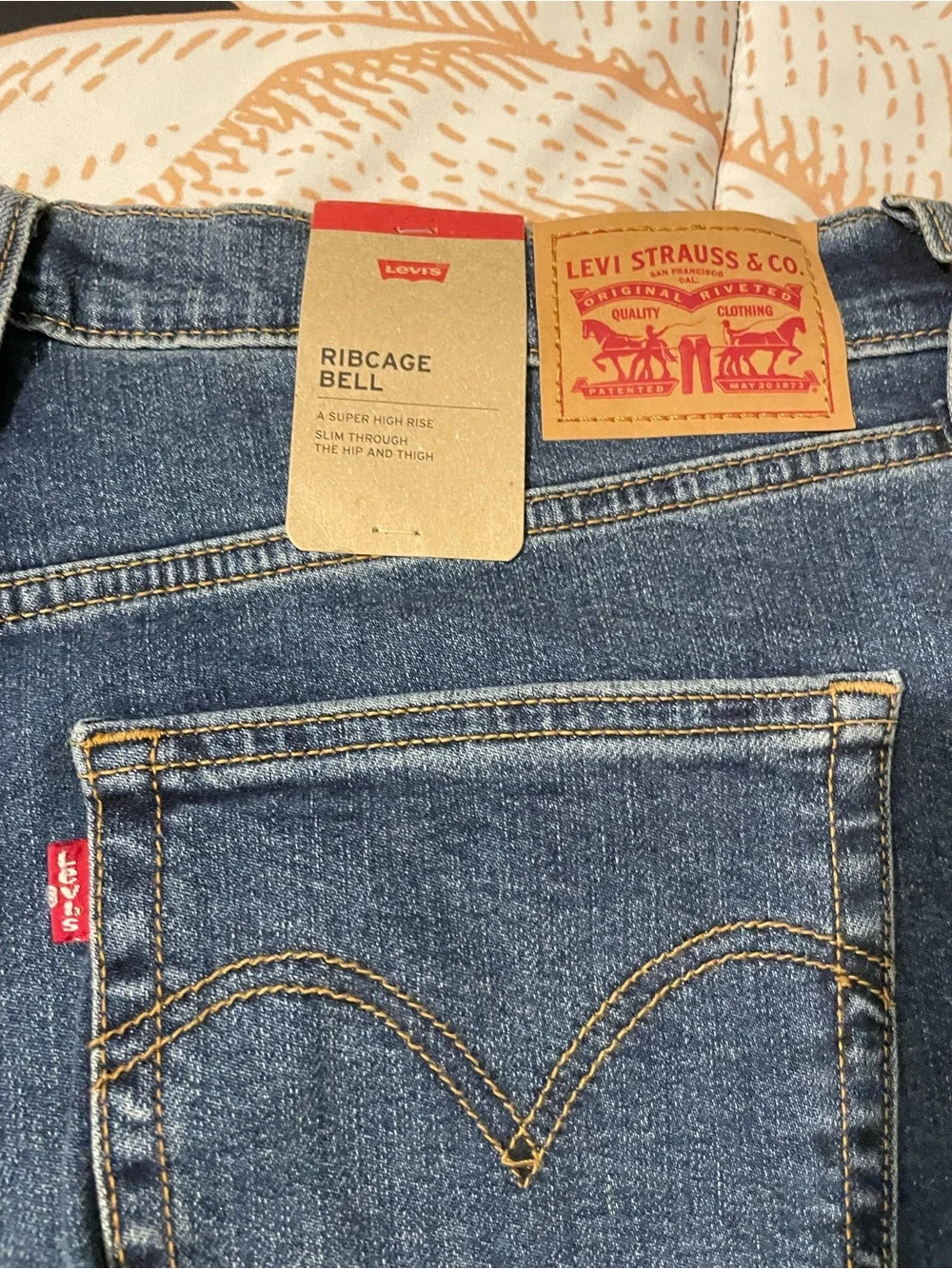 Levi's Medium Blue High-Rise Wide-Leg Jeans